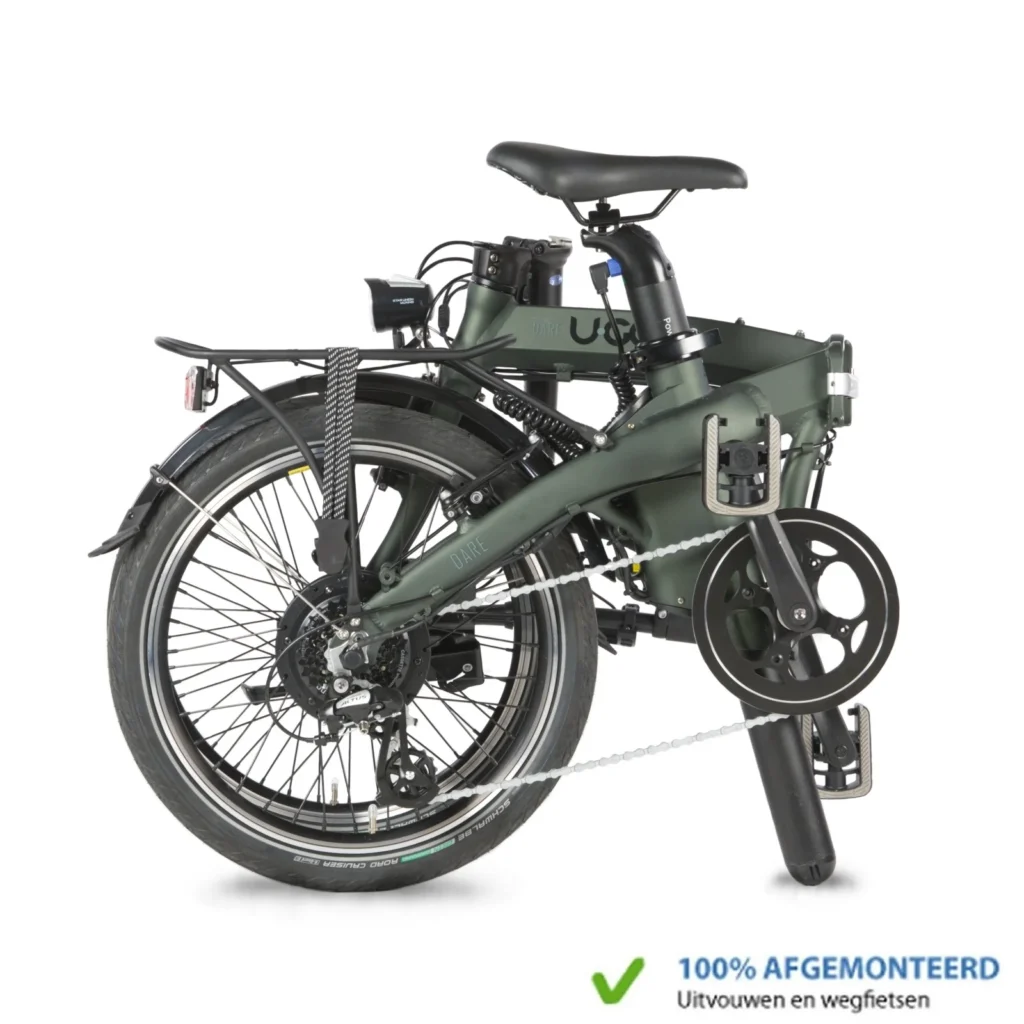 in elkaar gevouwen elektrische vouwfiets